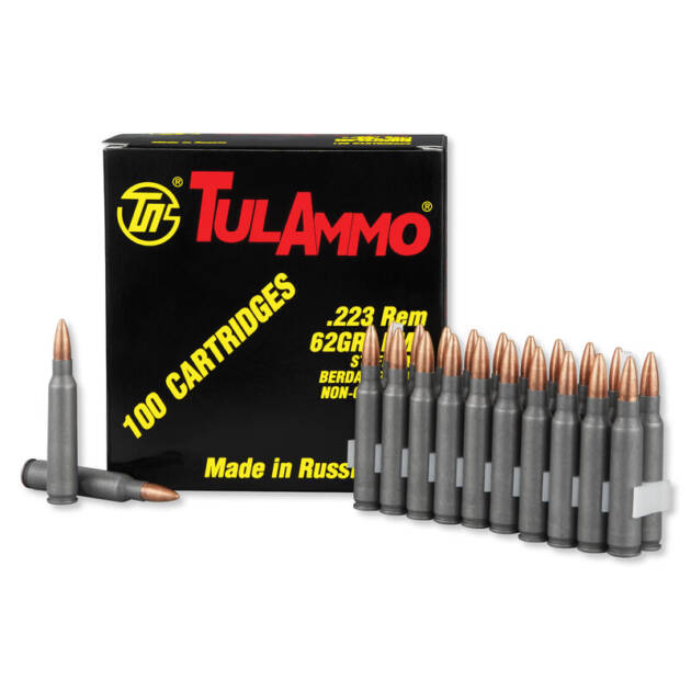 223 Rem - TulAmmo 62 Grain FMJ 1000 Rounds Steel Case