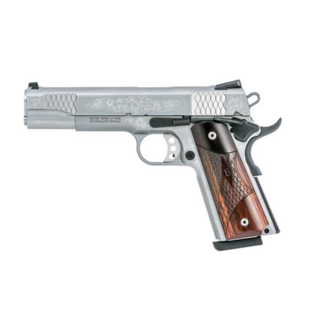 Smith & Wesson Engraved 1911 .45 Auto Pistol 5" 8+1 10270