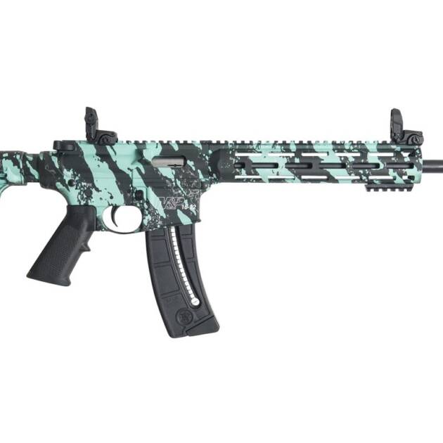 Smith & Wesson M&P15-22 Sport .22 LR Semi-Auto 25rd 16.5" Rifle, Robin's Egg Blue Platinum 12066